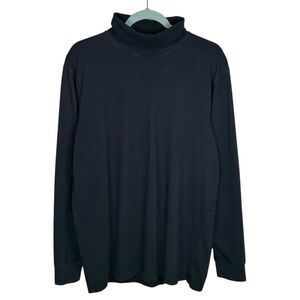 LL Bean Turtleneck Shirt Mens M Tall Black Long Sleeve Mock Base Layer Outdoor
